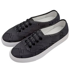 Diagonal Square Black Background Women s Classic Low Top Sneakers by Apen