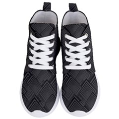 Diagonal Square Black Background Women s Lightweight High Top Sneakers by Apen