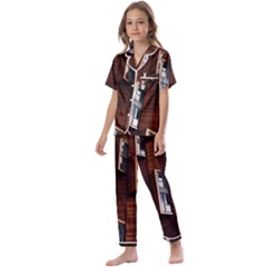 Abstract Architecture Building Business Kids  Satin Short Sleeve Pajamas Set by Amaryn4rt