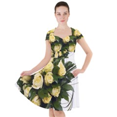 Bouquet Flowers Roses Decoration Cap Sleeve Midi Dress by Amaryn4rt