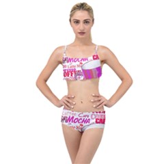 Coffee Cup Lettering Coffee Cup Layered Top Bikini Set by Amaryn4rt