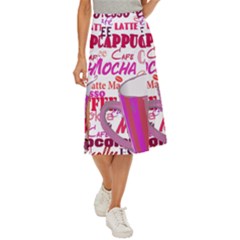 Coffee Cup Lettering Coffee Cup Midi Panel Skirt by Amaryn4rt