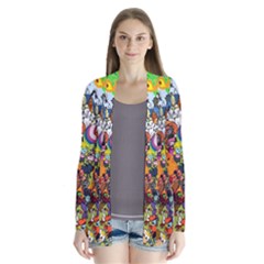 Cartoon Characters Tv Show  Adventure Time Multi Colored Drape Collar Cardigan by Sarkoni