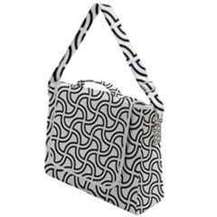 Pattern Monochrome Repeat Black And White Box Up Messenger Bag by Pakjumat