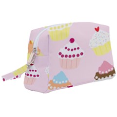 Cupcakes Wallpaper Paper Background Wristlet Pouch Bag (large) by Apen