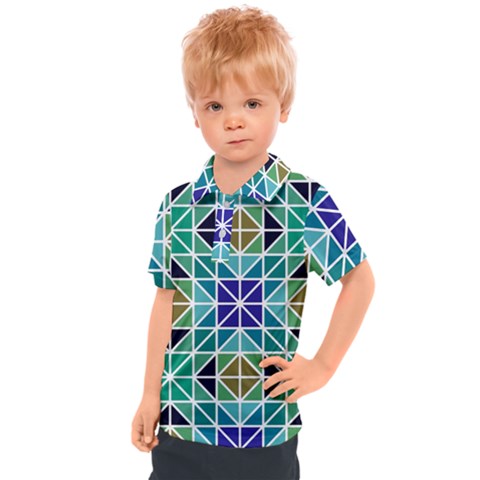 Mosaic Triangle Symmetry Kids  Polo T-shirt by Apen