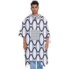 Black Pattern Halftone Wallpaper Men s Hooded Rain Ponchos by Apen