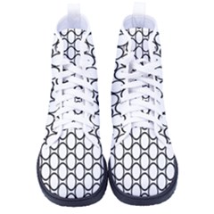 Black Pattern Halftone Wallpaper Men s High-top Canvas Sneakers by Apen