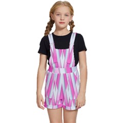 Geometric 3d Design Pattern Pink Kids  Short Overalls by Apen