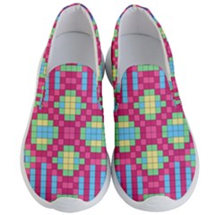 Checkerboard Squares Abstract Texture Pattern Men s Lightweight Slip Ons by Apen