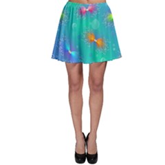 Non Seamless Pattern Blues Bright Skater Skirt by Dutashop