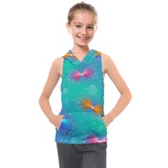 Non Seamless Pattern Blues Bright Kids  Sleeveless Hoodie by Dutashop