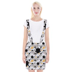 Flower Shape Abstract Pattern Braces Suspender Skirt by Modalart