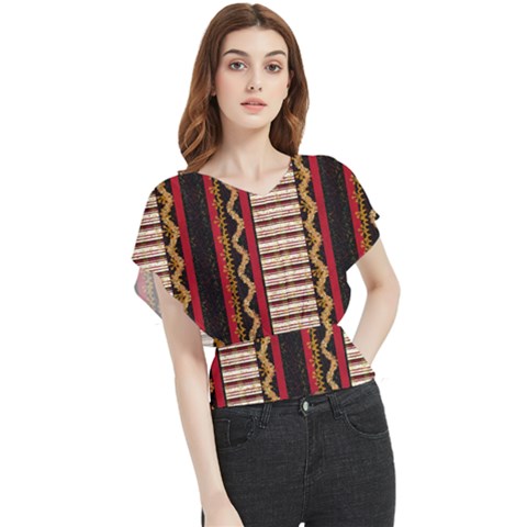 Textile Pattern Abstract Fabric Butterfly Chiffon Blouse by Modalart