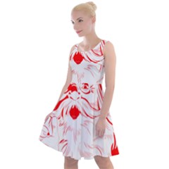 Santa Claus Red Christmas Knee Length Skater Dress by Modalart