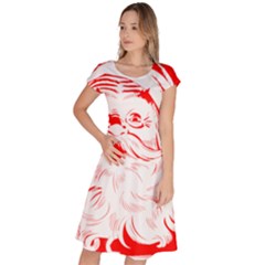 Santa Claus Red Christmas Classic Short Sleeve Dress by Modalart