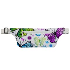 Butterflies Abstract Background Colorful Desenho Vector Active Waist Bag by Bedest