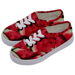 Watermelon Fruit Green Red Kids  Classic Low Top Sneakers by Bedest