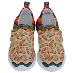 Ethnic-tribal-pattern-background Kids  Velcro No Lace Shoes by Apen