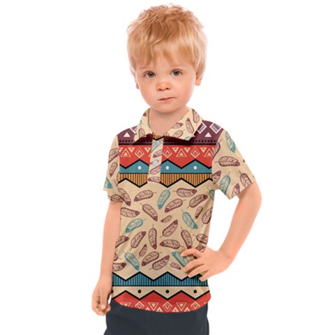 Ethnic-tribal-pattern-background Kids  Polo T-shirt by Apen