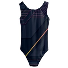 Gradient Geometric Shapes Dark Background Kids  Cut-out Back One Piece Swimsuit by Ndabl3x