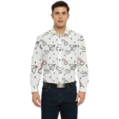 Cute Art Print Pattern Men s Long Sleeve  Shirt by Ndabl3x