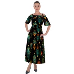Christmas Ornaments Pattern Shoulder Straps Boho Maxi Dress  by Ravend