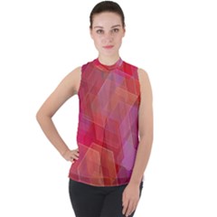 Abstract Background Texture Pattern Mock Neck Chiffon Sleeveless Top by Ravend