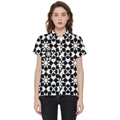 Mosaic Floral Repeat Pattern Short Sleeve Pocket Shirt by Ravend