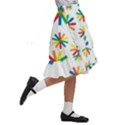 Celebrate Pattern Colorful Design Kids  Ruffle Flared Wrap Midi Skirt View3