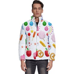 Summer Fair Food Goldfish Men s Puffer Bubble Jacket Coat by Ravend