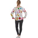Summer Fair Food Goldfish Off Shoulder Long Sleeve Velour Top View2