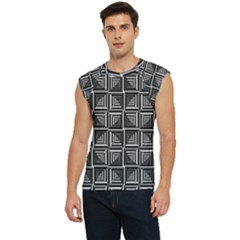 Pattern Op Art Black White Grey Men s Raglan Cap Sleeve T-shirt by Ravend