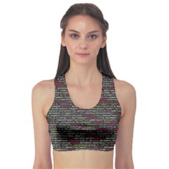 Full Frame Shot Of Abstract Pattern Fitness Sports Bra by Amaryn4rt