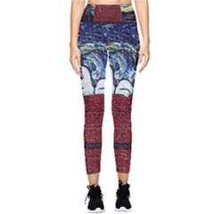 Cartoon Dog House Van Gogh Pocket Leggings  by Modalart