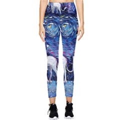 Unicorn Starry Night Print Van Gogh Pocket Leggings  by Modalart