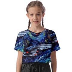 Star Ship Parody Art Starry Night Kids  Basic T-shirt by Modalart