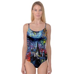 Castle Hogwarts Starry Night Print Van Gogh Parody Camisole Leotard  by Modalart