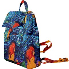 Lion Art Starry Night Van Gogh Buckle Everyday Backpack by Modalart