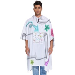 Set Chalk Out Chitchat Scribble Men s Hooded Rain Ponchos by Pakjumat