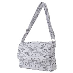 Baby Hand Sketch Drawn Toy Doodle Full Print Messenger Bag (m) by Pakjumat