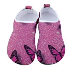 Pink Glitter Butterfly Women s Sock-style Water Shoes