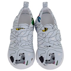 Dog Puzzle Maze Bee Butterfly Kids  Velcro No Lace Shoes by Modalart