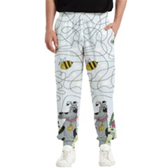 Dog Puzzle Maze Bee Butterfly Men s Elastic Waist Pants by Modalart