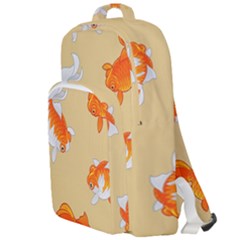 Gold Fish Seamless Pattern Background Double Compartment Backpack by Bedest