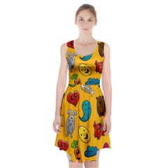 Graffiti Characters Seamless Ornament Racerback Midi Dress by Bedest