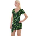 Snakes Seamless Pattern Short Sleeve Asymmetric Mini Dress View1