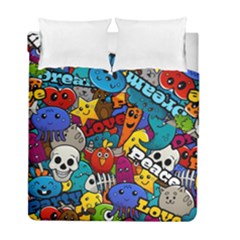 Graffiti Characters Seamless Pattern Duvet Cover Double Side (full/ Double Size) by Bedest