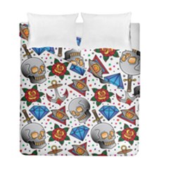 Full Color Flash Tattoo Patterns Duvet Cover Double Side (full/ Double Size) by Bedest