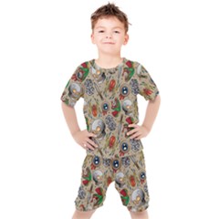 Tattoo Pattern Kids  T-shirt And Shorts Set by Bedest